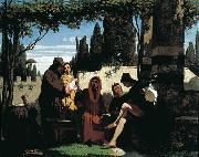 Vincenzo Cabianca I novellieri fiorentini del XIV secolo oil on canvas
